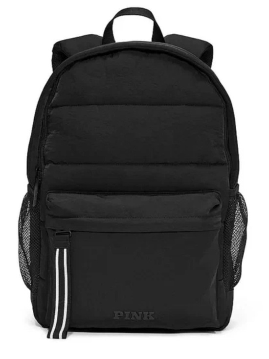 PINK Victoria's Secret Handbags - PINK Victoria's Secret Black Quilted Padded Backpack
